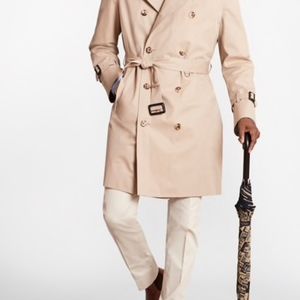 Brooks Brothers Double-Breasted Khaki Trenchcoat